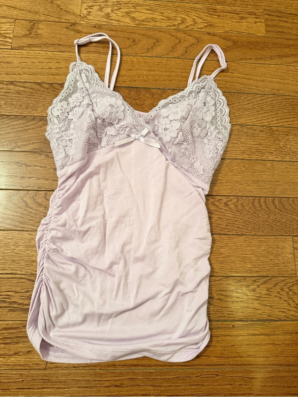 SHEIN Light Lavender Lace-Trim Spaghetti Strap Chemise